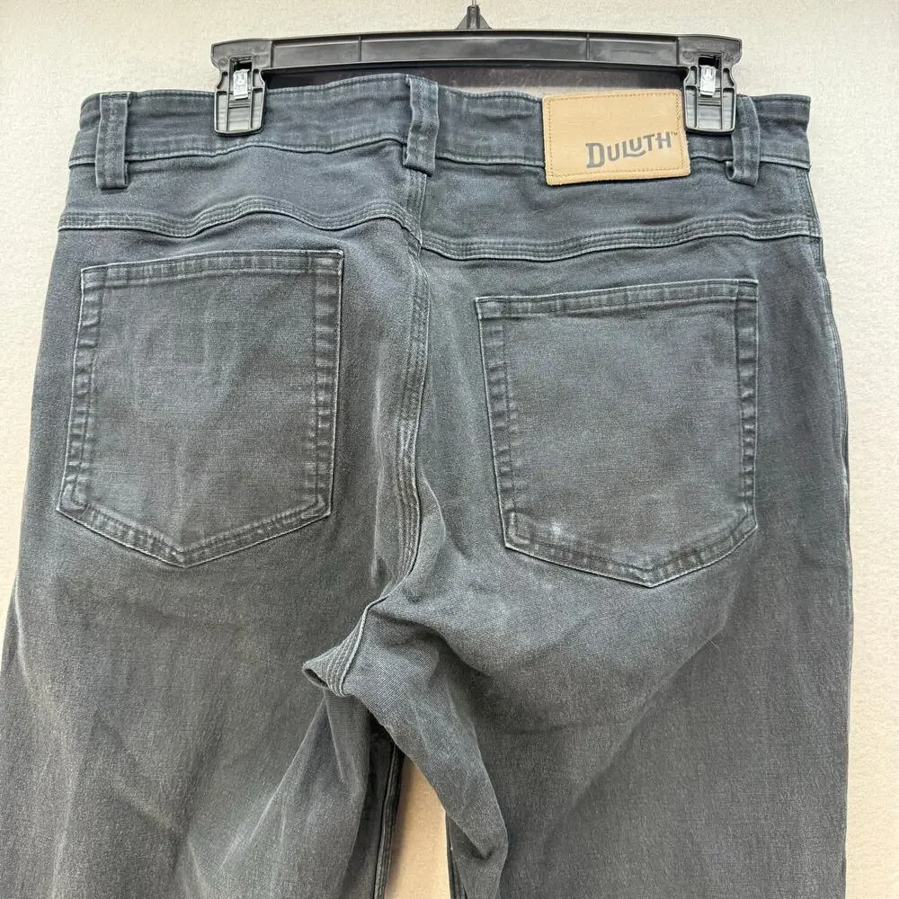 Duluth Trading Co. Jeans Men's 34x32 Black Flex Firehose Straight Leg Work EUC